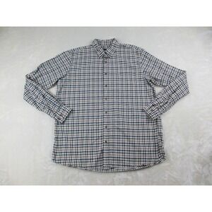 Eddie Bauer Shirt Mens Large Tall Brown‎ Plaid Long Sleeve Button Up Casual
